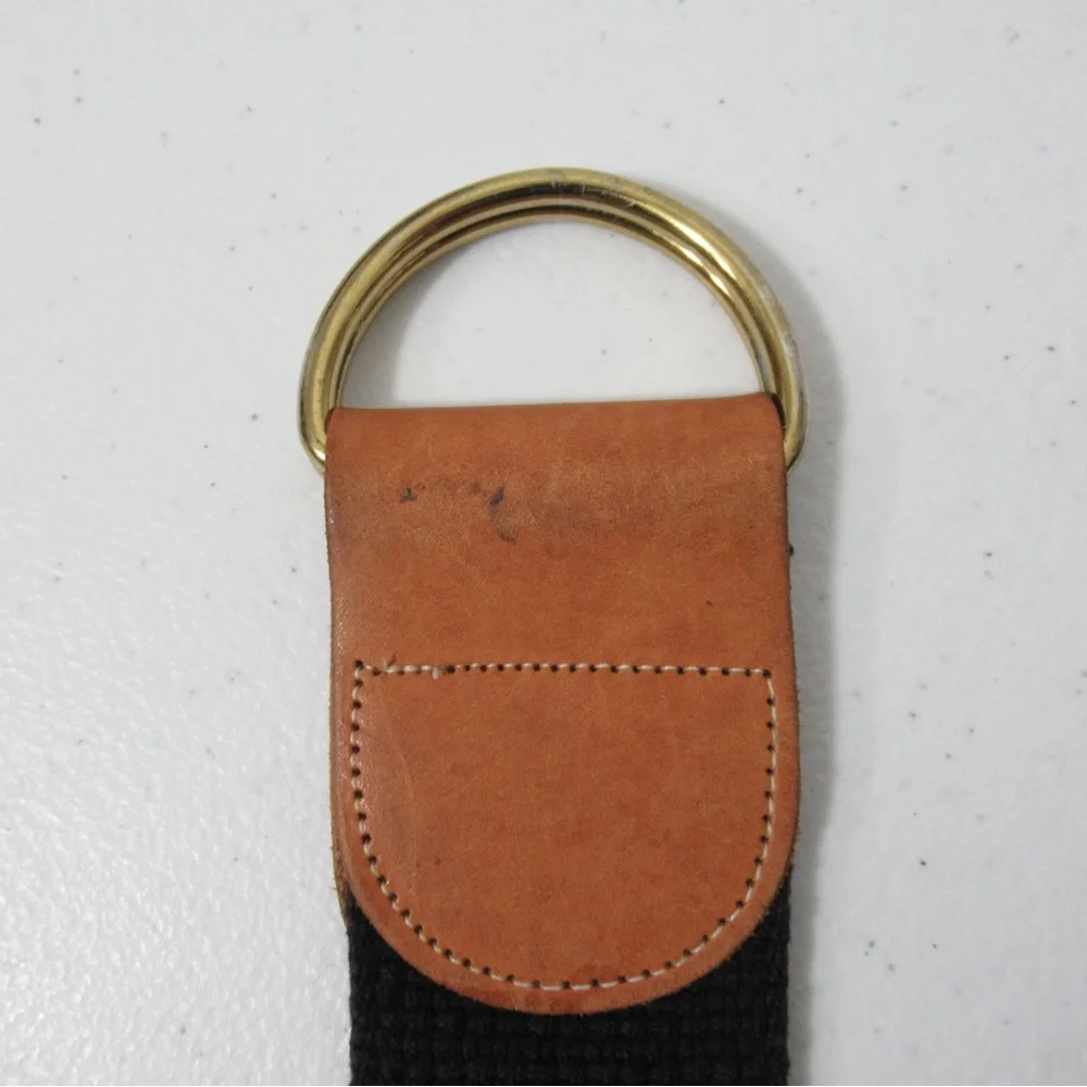 Canvas and Leather D-Ring Belt Size Small Medium
